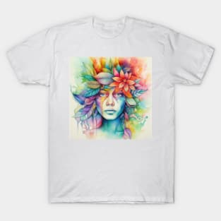 Watercolor Tropical Woman #2 T-Shirt